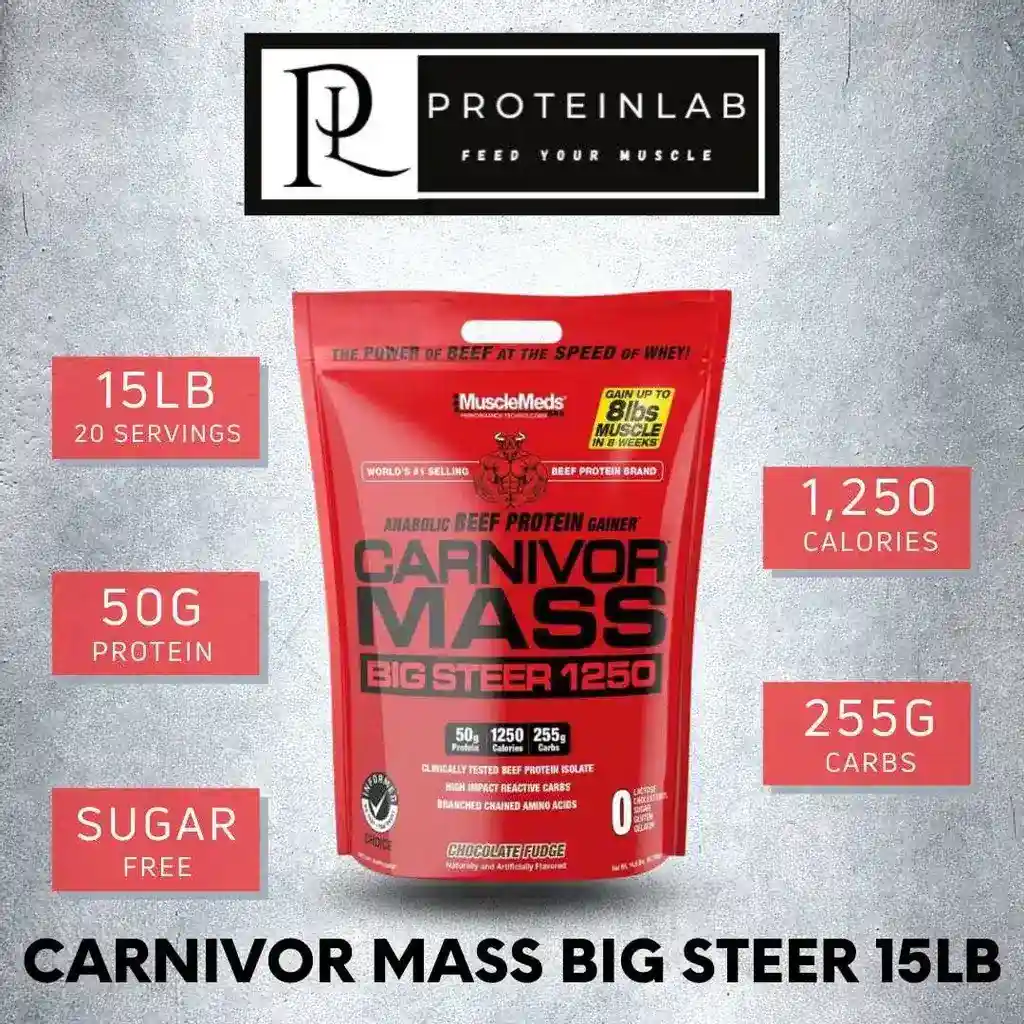 musclemeds carnivor mass big steer 1250 | مس کارنیور ماسل مدز بیگ استیر 1250