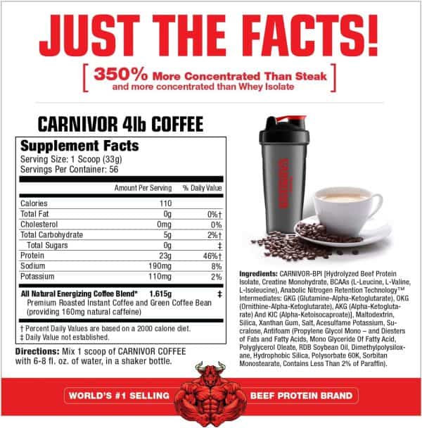 بیف ایزوله کارنیوار کافی ماسل مدز| musclemeds beef CARNIVOR COFFEE