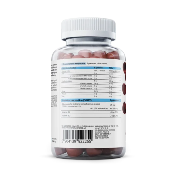 آشواگاندا طعم دار پاستیلی اوساوی|Osavi Ashwagandha 375 mg, gummies - تصویر 3